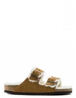Birkenstock Mules Fourées Femme Arizona Vl Shearling Daim Marron