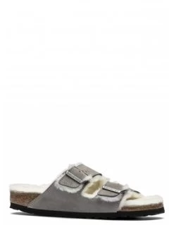 Birkenstock Mules Fourées Femme Arizona Vl Shearling Daim Gris