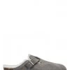 Birkenstock Sabots Fourrés Femme Boston Vl Shearling Daim Gris -Magasin De Chaussures 1017651 birkenstock
