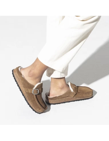 Birkenstock Sabots Fourrés Femme Buckley Suede Shearling Daim Marron 9 Birkenstock Sabots Fourrés Femme Buckley Suede Shearling Daim Marron – Image 7