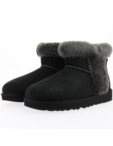 Ugg Boots Femme Classic Mini Heritage Fluff Daim Noir 4 Ugg Boots Femme Classic Mini Heritage Fluff Daim Noir – Image 2