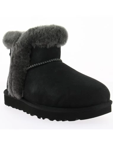 Ugg Boots Femme Classic Mini Heritage Fluff Daim Noir 5 Ugg Boots Femme Classic Mini Heritage Fluff Daim Noir – Image 3