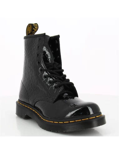 Dr. Martens Dr Martens Boots Femme 1460 Cuir Verni Noir Gaufré Effet Leopard 6 Dr. Martens Dr Martens Boots Femme 1460 Cuir Verni Noir Gaufré Effet Leopard – Image 4