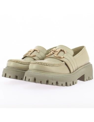 Kharisma Mocassins Compensées Femme Cuir Crème Semelle Taupe 4 Kharisma Mocassins Compensées Femme Cuir Crème Semelle Taupe – Image 2