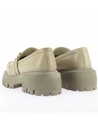 Kharisma Mocassins Compensées Femme Cuir Crème Semelle Taupe 6 Kharisma Mocassins Compensées Femme Cuir Crème Semelle Taupe – Image 4