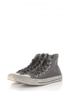 Converse Sneakers Montantes Mixte Ctas Leather Hi Cuir Noir Effet Vieilli -Magasin De Chaussures 158575c converse 2
