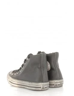 Converse Sneakers Montantes Mixte Ctas Leather Hi Cuir Noir Effet Vieilli -Magasin De Chaussures 158575c converse 3