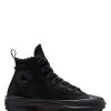 Converse Sneakers Compensées Montantes Femme Run Star Hike Hi Cuir Noir -Magasin De Chaussures 173096c converse
