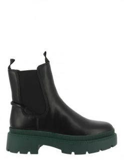 Tamaris Chelsea Boots Femme 25405-29 071 Cuir Noir/semelle Verte