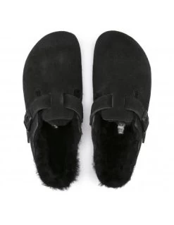 Birkenstock Sabots Fourrés Femme Boston Vl Shearling Daim Noir -Magasin De Chaussures 259883 birkenstock 3