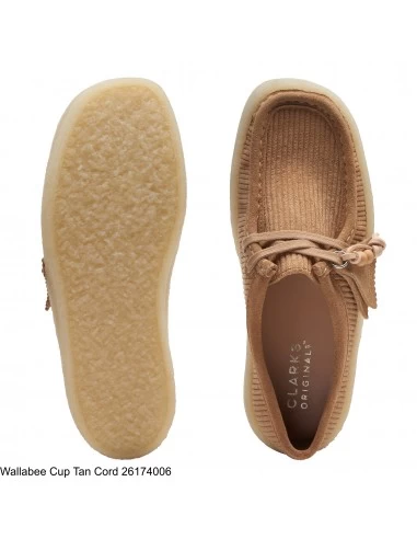 Clarks Derbies Wallabee Cup Tan Cord Femme 7 Clarks Derbies Wallabee Cup Tan Cord Femme â Image 5
