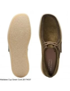 Clarks Derbies Wallabee Cup Green Cord Homme -Magasin De Chaussures 26174037 clarks 3