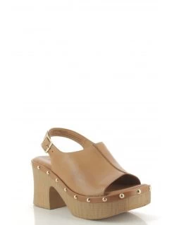 Tamaris Sandales Compensées à Talon Femme 28037-30 440 Cuir Camel -Magasin De Chaussures 28037 30 440 tamaris 1