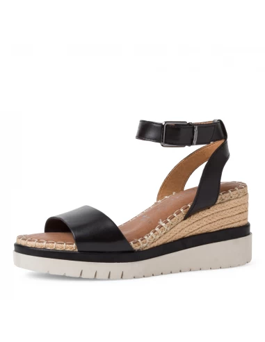 Tamaris Sandales Compensées Femme 28310-28 001 Cuir Noir/corde 4 Tamaris Sandales Compensées Femme 28310-28 001 Cuir Noir/corde – Image 2