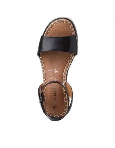 Tamaris Sandales Compensées Femme 28310-28 001 Cuir Noir/corde 5 Tamaris Sandales Compensées Femme 28310-28 001 Cuir Noir/corde – Image 3
