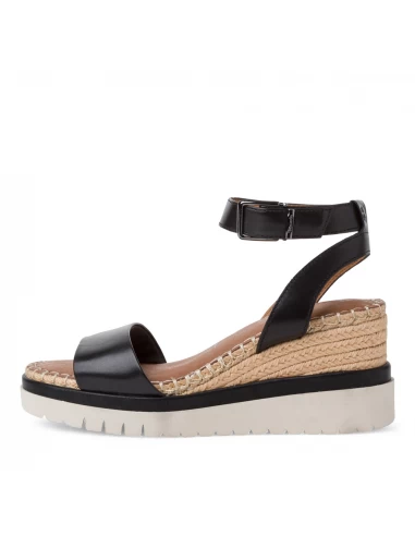 Tamaris Sandales Compensées Femme 28310-28 001 Cuir Noir/corde 6 Tamaris Sandales Compensées Femme 28310-28 001 Cuir Noir/corde – Image 4