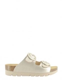 Plakton Mules Femme Memory Cuir Beige