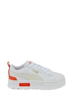 Puma Sneakers Compensées Enfant Mayze Lth Cuir Blanc/orange