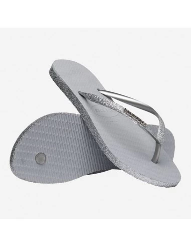 Havaianas Tongs Femme Slim Sparkle II Gris Argenté 6 Havaianas Tongs Femme Slim Sparkle II Gris Argenté – Image 4