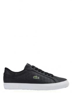 Lacoste Sneakers Homme Powercourt Cuir Noir/blanc