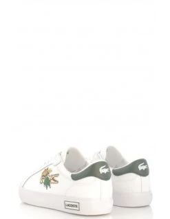 Lacoste Sneakers Homme Powercourt Cuir Blanc/vert -Magasin De Chaussures 44sma0123 1r5 lacoste 2