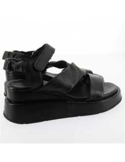 Mjus Sandales Compensées Femme Riga Cuir Noir -Magasin De Chaussures 47003 101 2