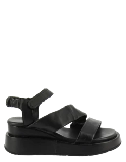 Mjus Sandales Compensées Femme Riga Cuir Noir