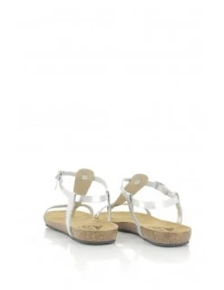 Plakton Sandales Femme Mam Zouk Cuir Argenté -Magasin De Chaussures 575713 plata beig plakton 2