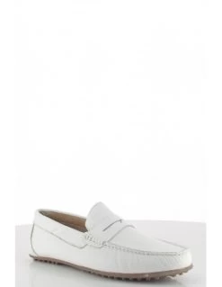 Hylton Mocassin Homme 82985-05 Daim Blanc -Magasin De Chaussures 82985 05 hylton 1