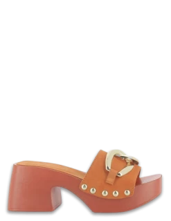 Sandro Rosi Mules à Talon Femme 8647 Cuir Orange