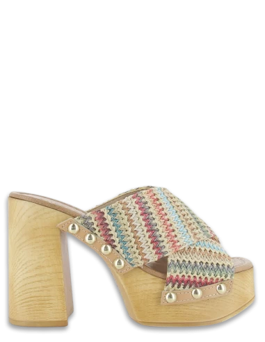 Sandro Rosi Mules à Talon Femme 8753 Cuir Multicolor 3 Sandro Rosi Mules à Talon Femme 8753 Cuir Multicolor
