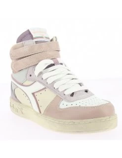 Diadora Sneakers Montantes Femme Magic Basket Mid Icona Cuir Rose/blanc -Magasin De Chaussures 881621 131 diadora 2