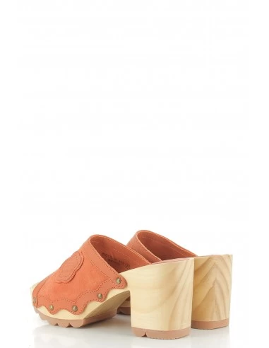 Kickers Sabots à Talons Kick Woodstok Daim Orange Brique 6 Kickers Sabots à Talons Kick Woodstok Daim Orange Brique – Image 4