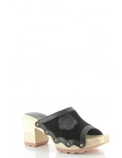 Kickers Sabots à Talons Femme Kick Woodstok Daim Noir -Magasin De Chaussures 895170 8 kickers 1