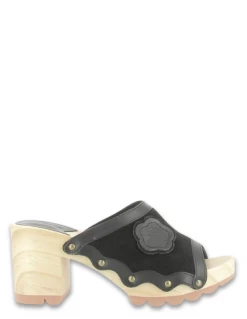 Kickers Sabots à Talons Femme Kick Woodstok Daim Noir