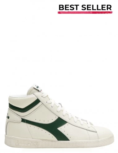 Diadora Sneakers Montantes Mixte Game L Hi Waxed Cuir Blanc/vert 3 Diadora Sneakers Montantes Mixte Game L Hi Waxed Cuir Blanc/vert