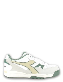 Diadora Sneakers Homme Winner Sl Cuir Blanc/vert/jaune