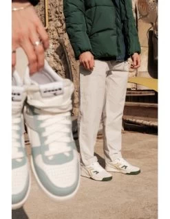 Diadora Sneakers Homme Winner Sl Cuir Blanc/vert/jaune -Magasin De Chaussures 928940 31 diadora 5