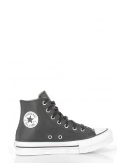 Converse Sneakers Compensées Montantes Enfant Ctas Lift Eva Leather Cuir Noir -Magasin De Chaussures a01015c converse 2