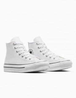 Converse Sneakers Montantes Compensées Enfant Ctas Eva Lift Hi Cuir Blanc -Magasin De Chaussures a01016c converse 2