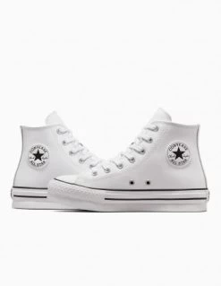 Converse Sneakers Montantes Compensées Enfant Ctas Eva Lift Hi Cuir Blanc -Magasin De Chaussures a01016c converse 3