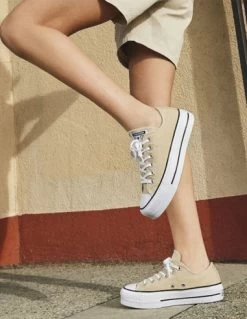 Converse Sneakers Compensées Femme Ctas Lift Ox Beige -Magasin De Chaussures a03542c converse 5