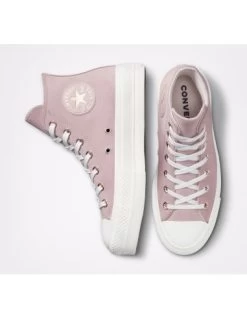 Converse Sneakers Compensées Montantes Femme Ctas Lift Hi Stone Cuir Rose -Magasin De Chaussures a03728c converse 2