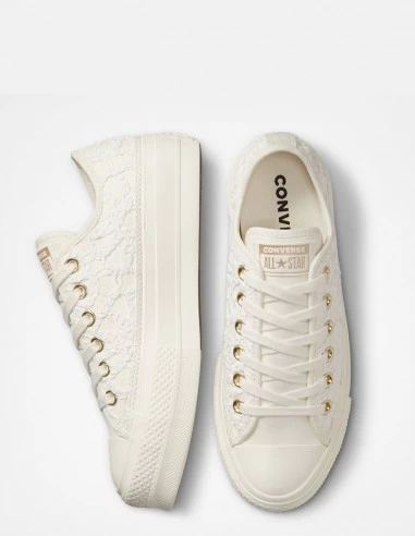 Converse Sneakers Compensées Femme Ctas Lift Ox Blanc 4 Converse Sneakers Compensées Femme Ctas Lift Ox Blanc – Image 2