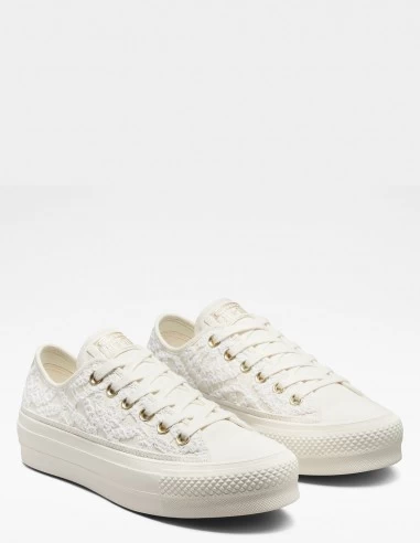 Converse Sneakers Compensées Femme Ctas Lift Ox Blanc 5 Converse Sneakers Compensées Femme Ctas Lift Ox Blanc – Image 3