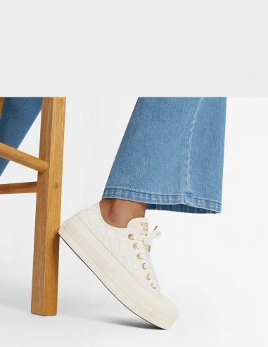 Converse Sneakers Compensées Femme Ctas Lift Ox Blanc 7 Converse Sneakers Compensées Femme Ctas Lift Ox Blanc – Image 5