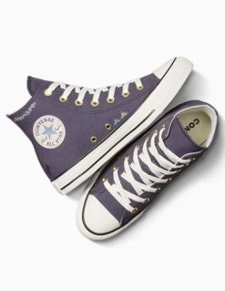 Converse Sneakers Montantes Femme Ctas Hi Dark Violet/motifs 9 Converse Sneakers Montantes Femme Ctas Hi Dark Violet/motifs -Magasin De Chaussures a07137c converse 1
