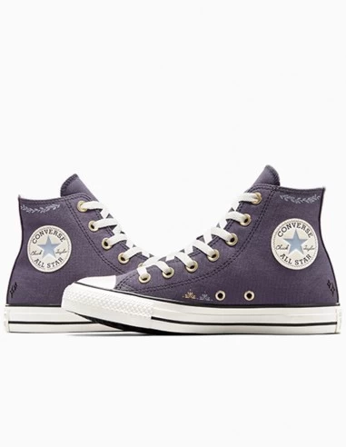 Converse Sneakers Montantes Femme Ctas Hi Dark Violet/motifs 8 Converse Sneakers Montantes Femme Ctas Hi Dark Violet/motifs – Image 6