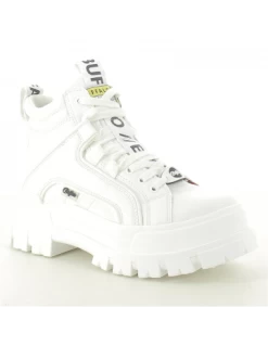 Buffalo Bottines Femme Aspha Nc Mid White -Magasin De Chaussures aspha nc mid white imi nappa 1