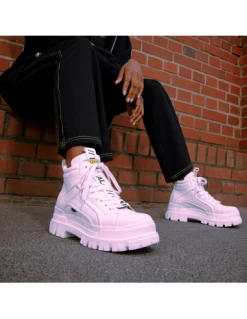 Buffalo Bottines Femme Aspha Nc Mid White -Magasin De Chaussures aspha nc mid white imi nappa 3